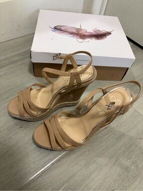 Jessica Simpson Neutral Almond Espadrille Wedge Sandals